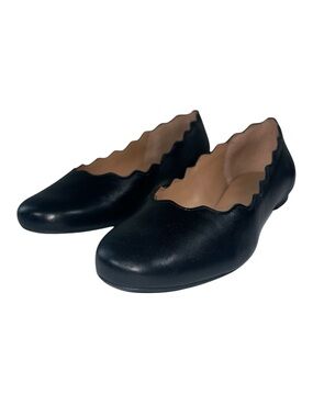 Copper Key Lovely Black Scalloped Edge Ballet Flat Comfort Minimalist Size 7.5